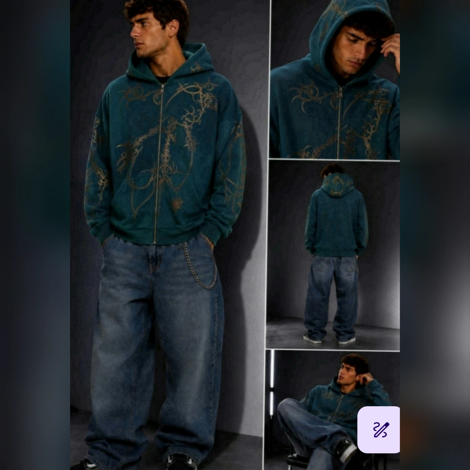 Campera espigas con capucha