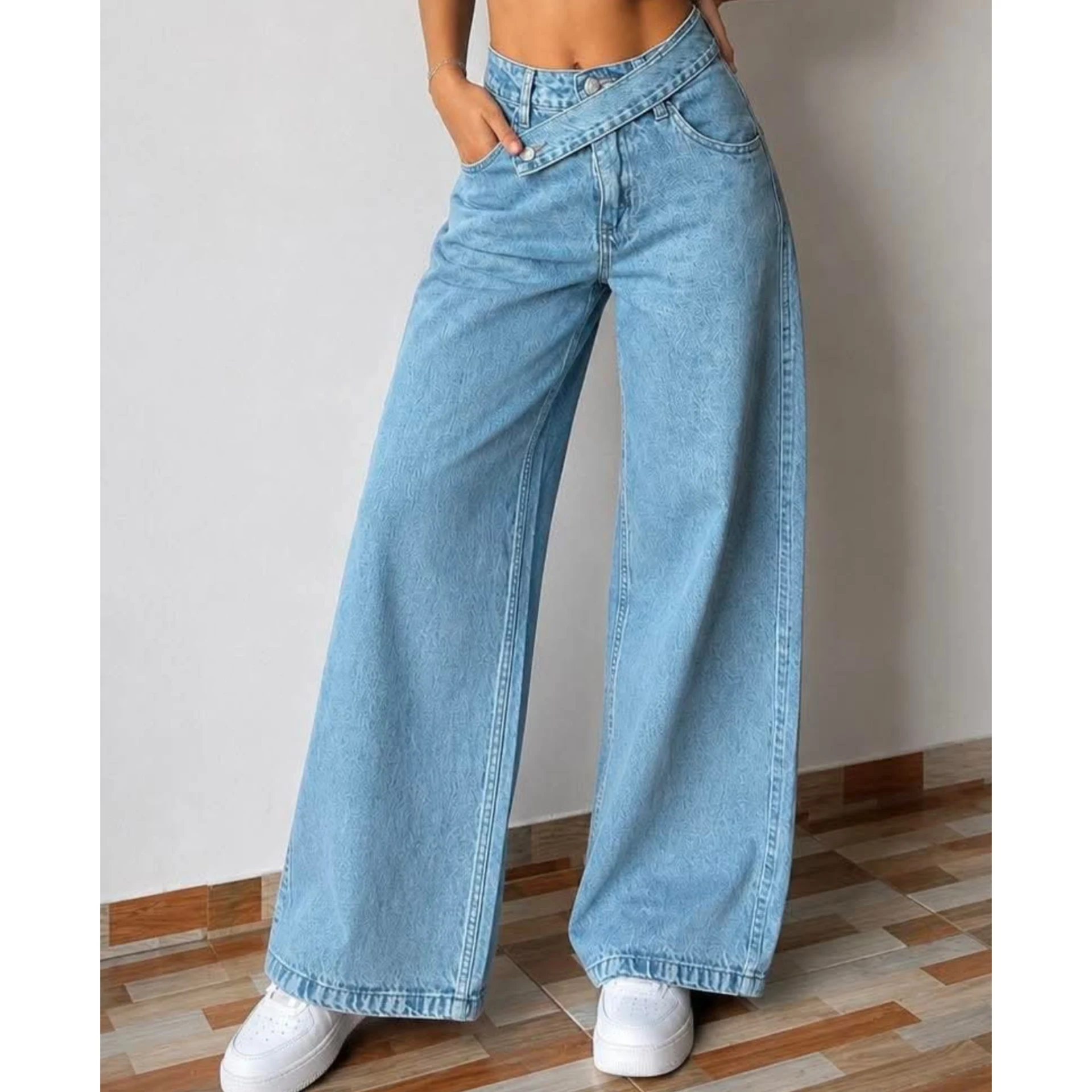 Wide leg con cinto