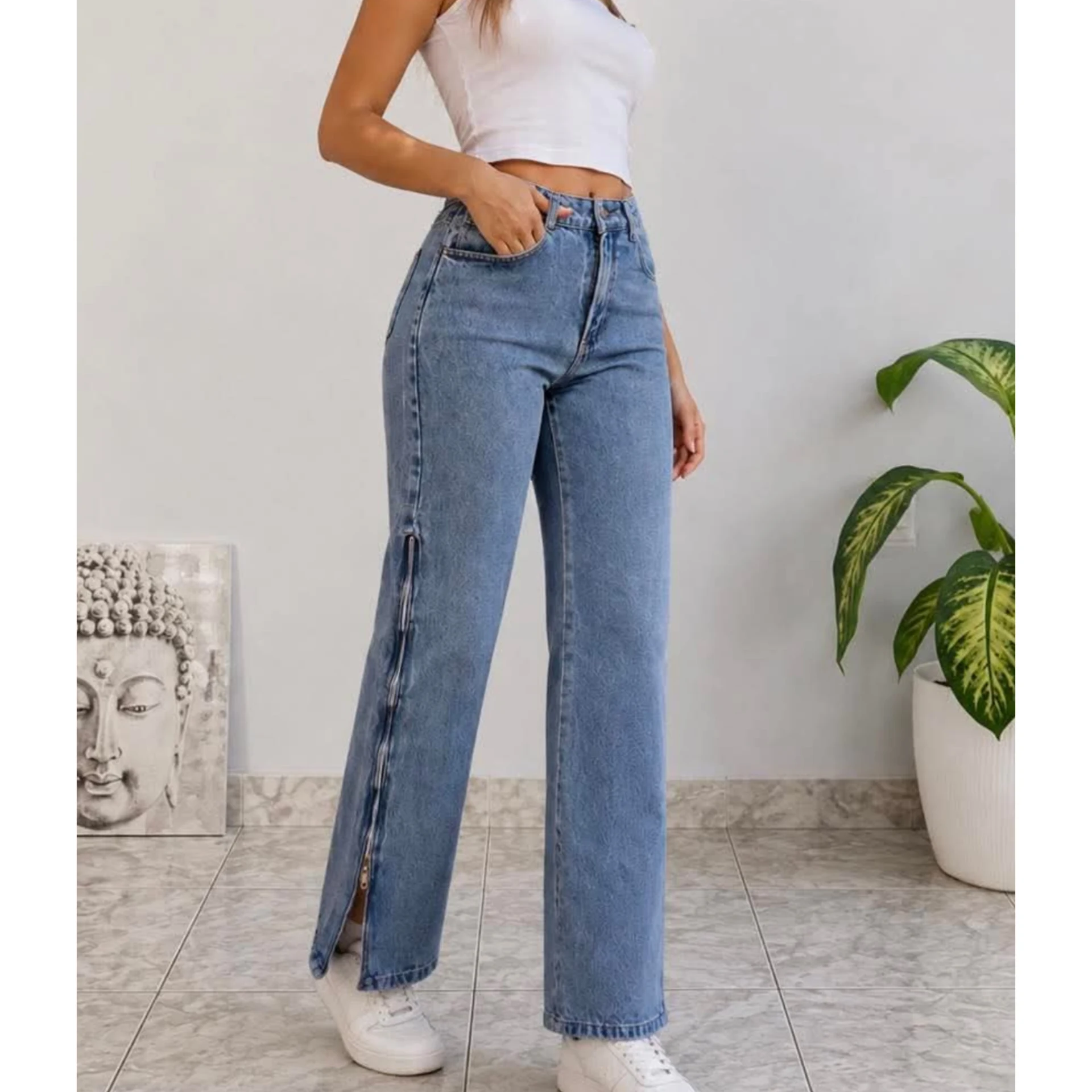 Wide leg con cierre