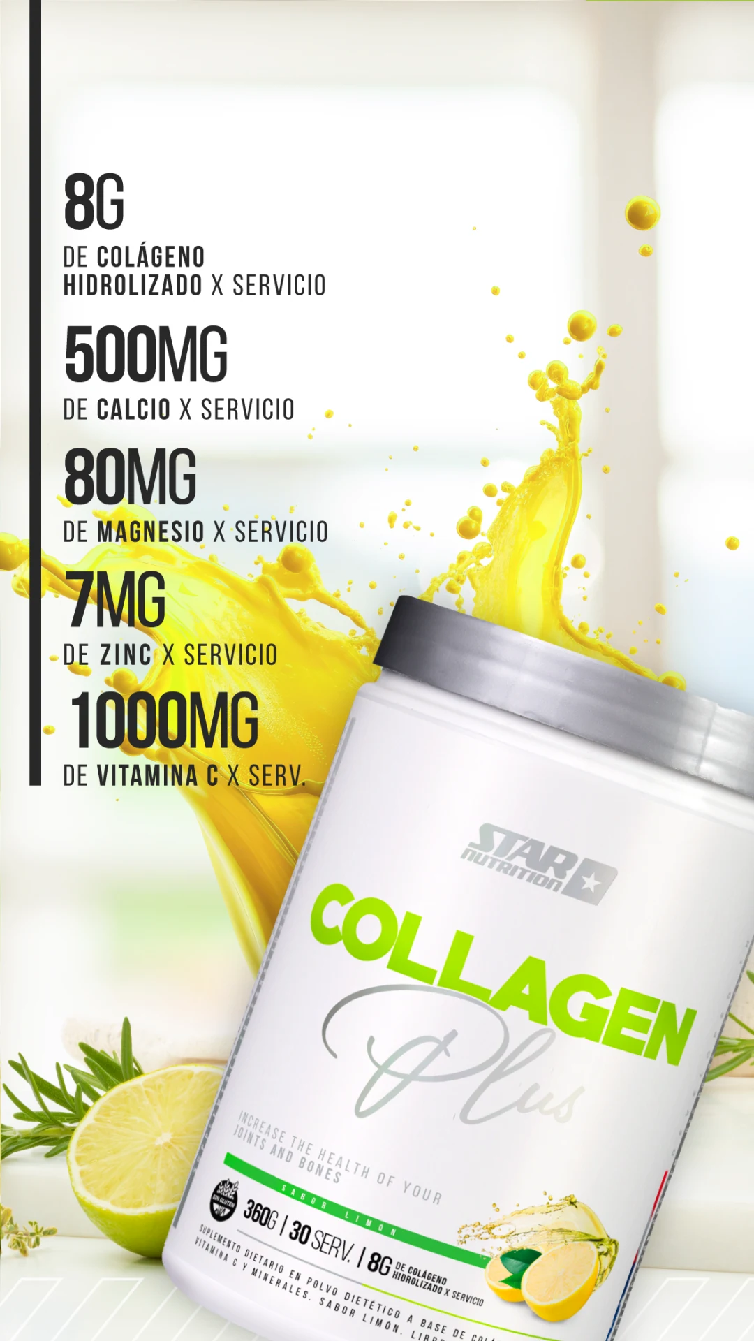 Collagen pkus limón 360grs